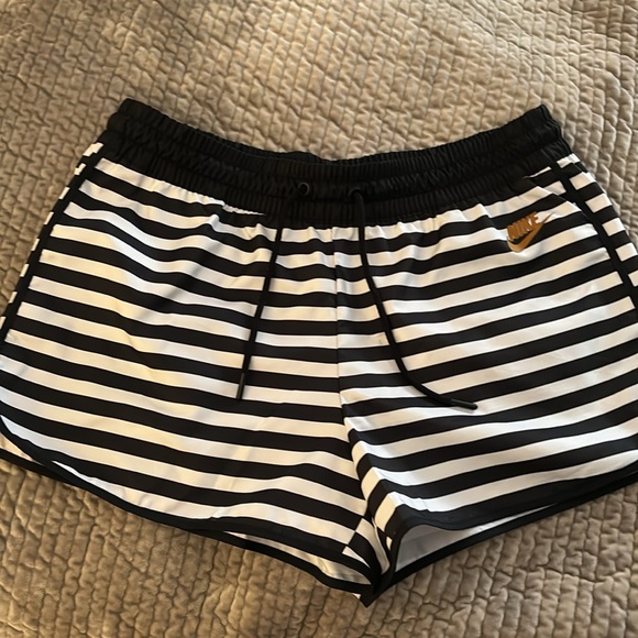 Nike Pants - Nike black and white striped shorts.